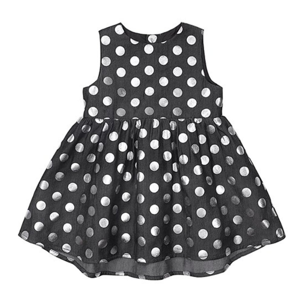 NWT Black and Silver polka dot dress
